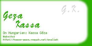 geza kassa business card